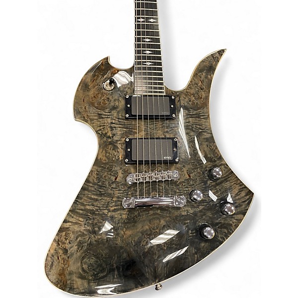 Used B.C. Rich Pro X Mockingbird Black Burl Solid Body Electric Guitar
