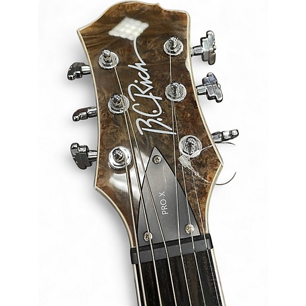 Used B.C. Rich Pro X Mockingbird Black Burl Solid Body Electric Guitar