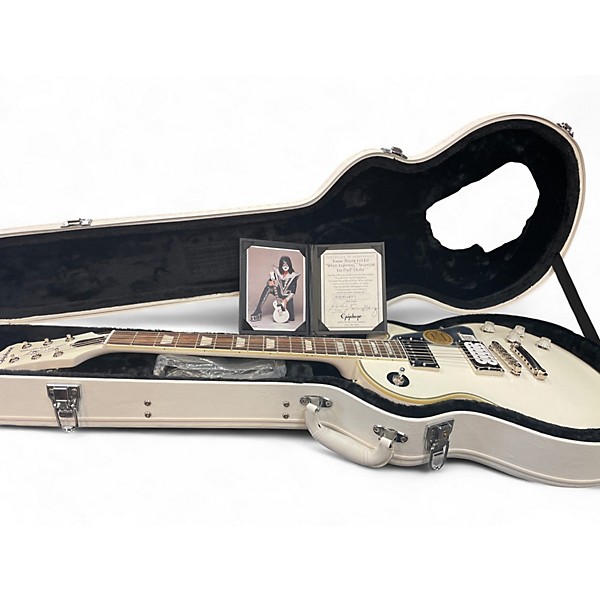Used Epiphone Tommy Thayer Ltd ED "White Lightning" Signature Les Paul White Lightning Solid Body Electric Guitar