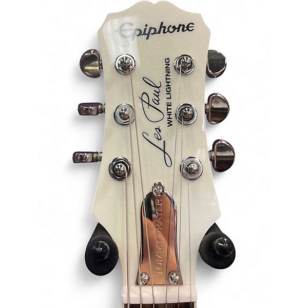 Used Epiphone Tommy Thayer Ltd ED "White Lightning" Signature Les Paul White Lightning Solid Body Electric Guitar