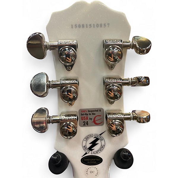Used Epiphone Tommy Thayer Ltd ED "White Lightning" Signature Les Paul White Lightning Solid Body Electric Guitar