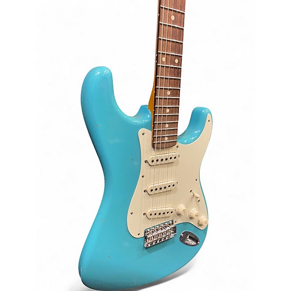 Used Fender Custom Shop LTD 59 Stratocaster Journeyman Closet Classic Faded Aged Taos Turquoise Solid Body Electric Guitar