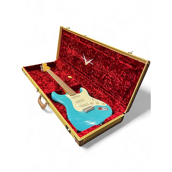 Used Fender Custom Shop LTD 59 Stratocaster Journeyman Closet Classic Faded Aged Taos Turquoise Solid Body Electric Guitar