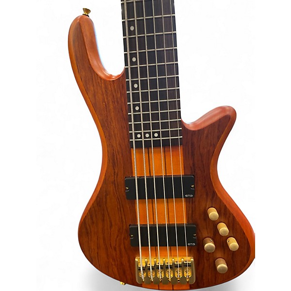 Used Schecter Guitar Research Stiletto Studio 6 String HONEY SATIN Electric Bass Guitar