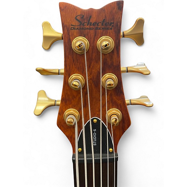 Used Schecter Guitar Research Stiletto Studio 6 String HONEY SATIN Electric Bass Guitar