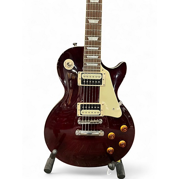 Used 2010 Epiphone Les Paul Traditional Pro Wine Red Solid Body Electric Guitar