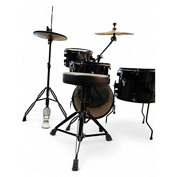 Used Ludwig 4 Piece QUESTLOVE POCKET KIT Black Drum Kit
