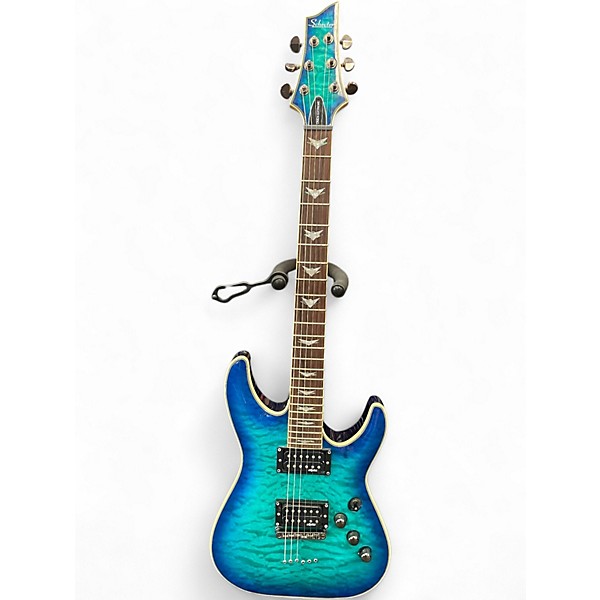 Used Schecter Guitar Research Omen Extreme 6 Blue Solid Body Electric Guitar