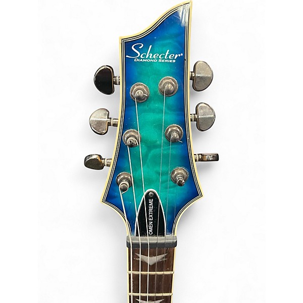 Used Schecter Guitar Research Omen Extreme 6 Blue Solid Body Electric Guitar