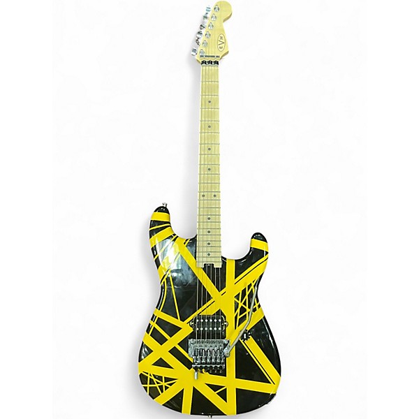 Used EVH Striped Series Black and Yellow Solid Body Electric Guitar
