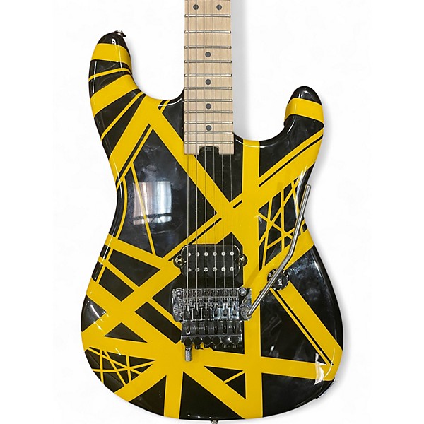 Used EVH Striped Series Black and Yellow Solid Body Electric Guitar
