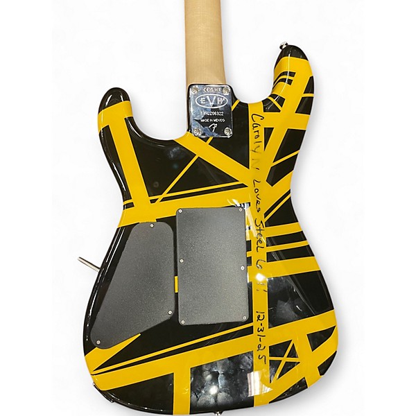 Used EVH Striped Series Black and Yellow Solid Body Electric Guitar