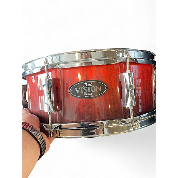 Used Pearl 5 Piece Vision Red Drum Kit