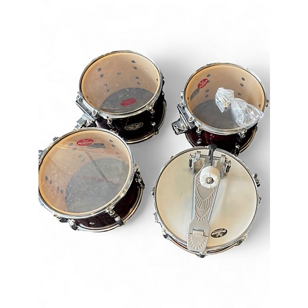 Used Pearl 5 Piece Vision Red Drum Kit