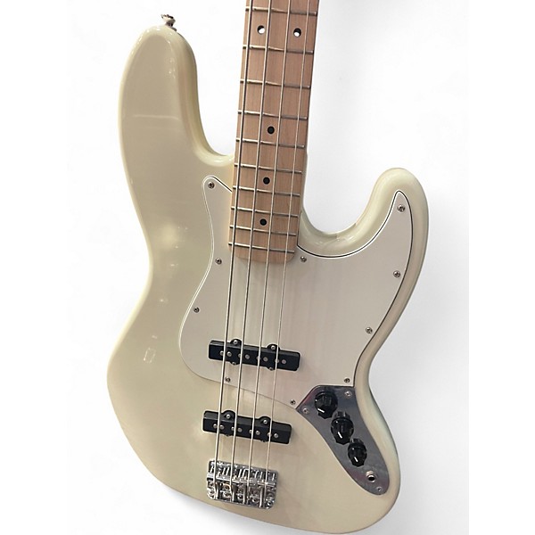 Used Squier Affinity Jazz Bass White Electric Bass Guitar