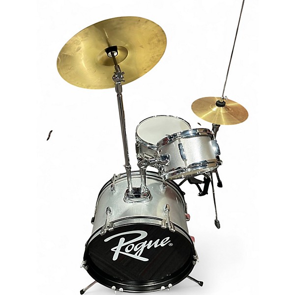 Used Rogue 5 Piece JUNIOR KICKER Silver Drum Kit