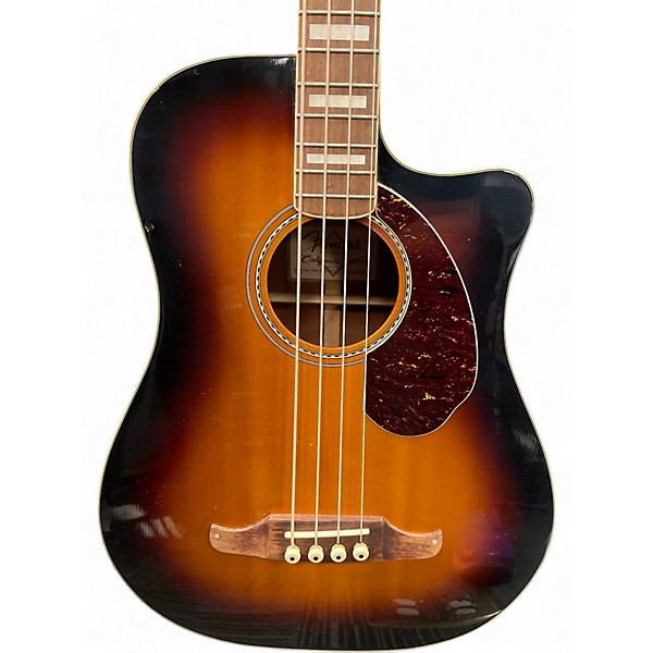 Used Fender Kingman Bass SCE 3 Tone Sunburst Acoustic Bass Guitar