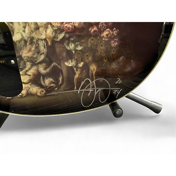 Used Epiphone Adam Jones Art Collection Les Paul Custom Silverburst Solid Body Electric Guitar