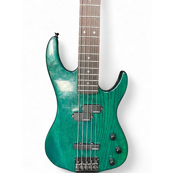 Used Samick SCBM2B Green Electric Bass Guitar