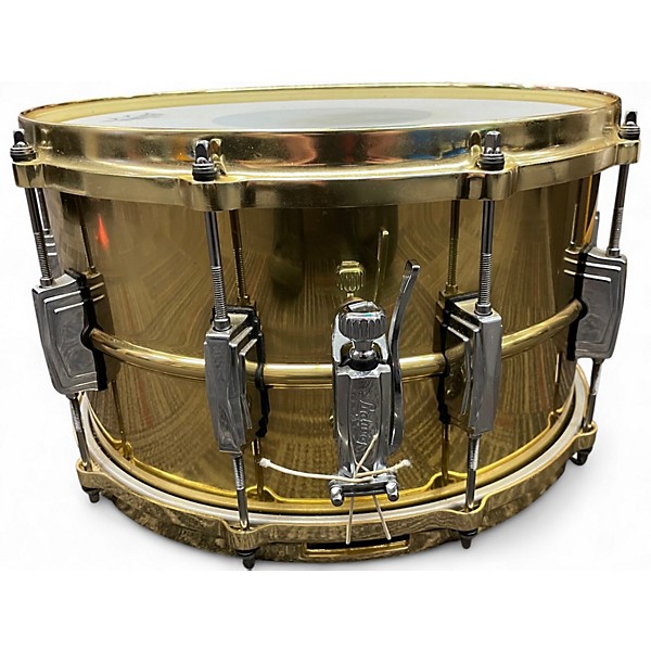 Used Ludwig 8X14 LB488 SUPER BRASS Gold Drum