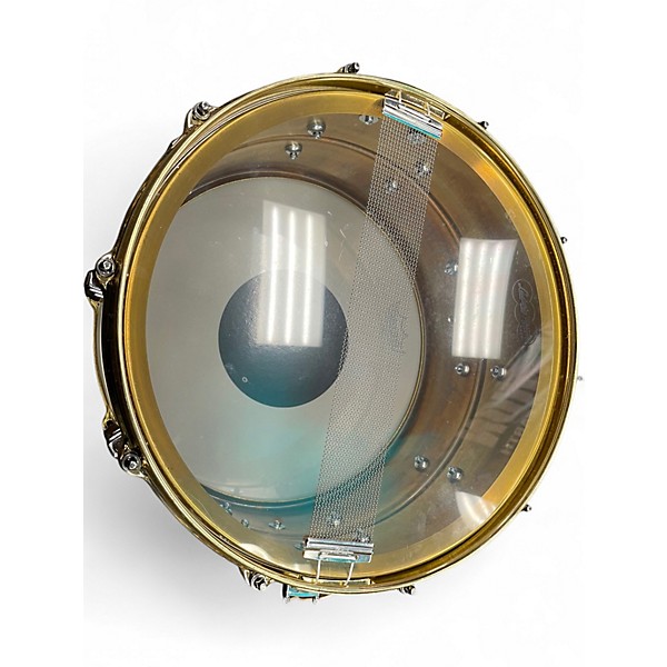 Used Ludwig 8X14 LB488 SUPER BRASS Gold Drum