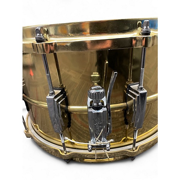 Used Ludwig 8X14 LB488 SUPER BRASS Gold Drum