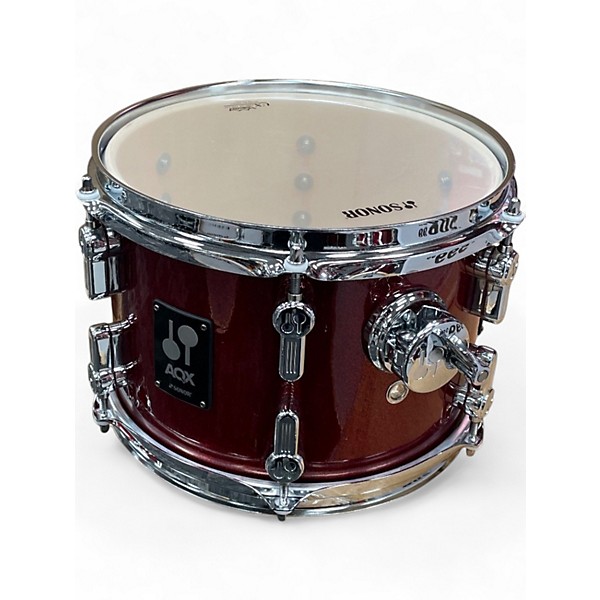 Used SONOR 4 Piece AQX Micro 4-Piece Drum Shell Pack red moon sparkle Drum Kit