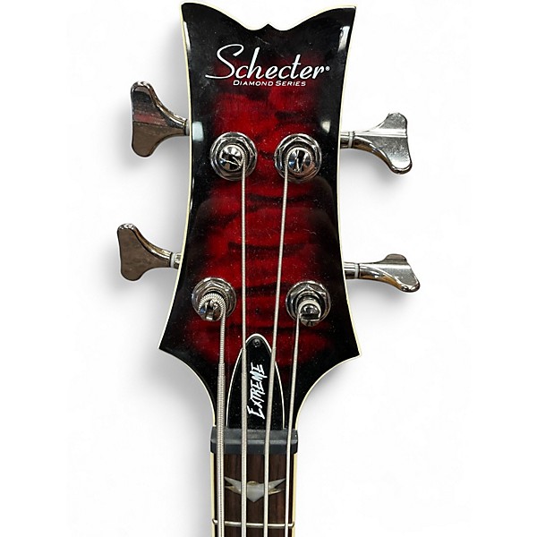 Used Schecter Guitar Research Omen 4 String Black Cherry Electric Bass Guitar