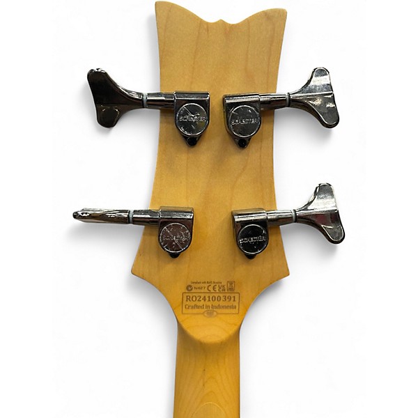 Used Schecter Guitar Research Omen 4 String Black Cherry Electric Bass Guitar