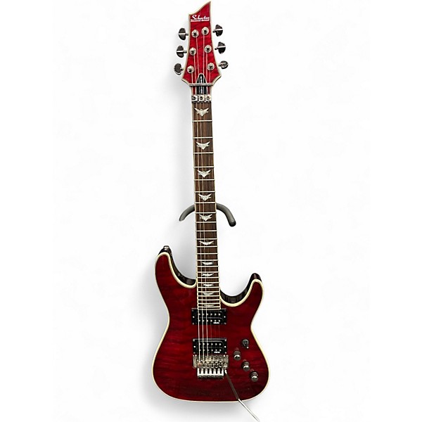 Used Schecter OMEN EXTREME FR Candy Red Burst Solid Body Electric Guitar