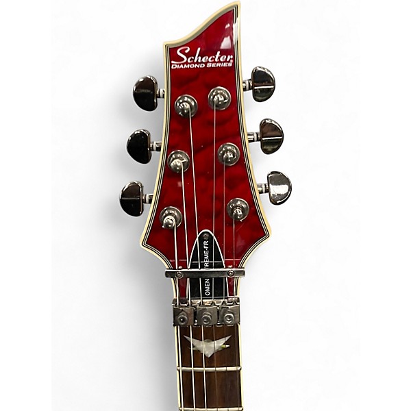 Used Schecter OMEN EXTREME FR Candy Red Burst Solid Body Electric Guitar