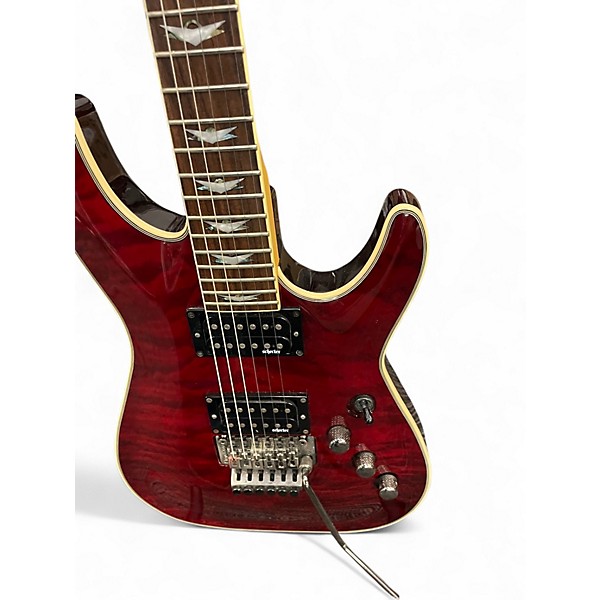 Used Schecter OMEN EXTREME FR Candy Red Burst Solid Body Electric Guitar