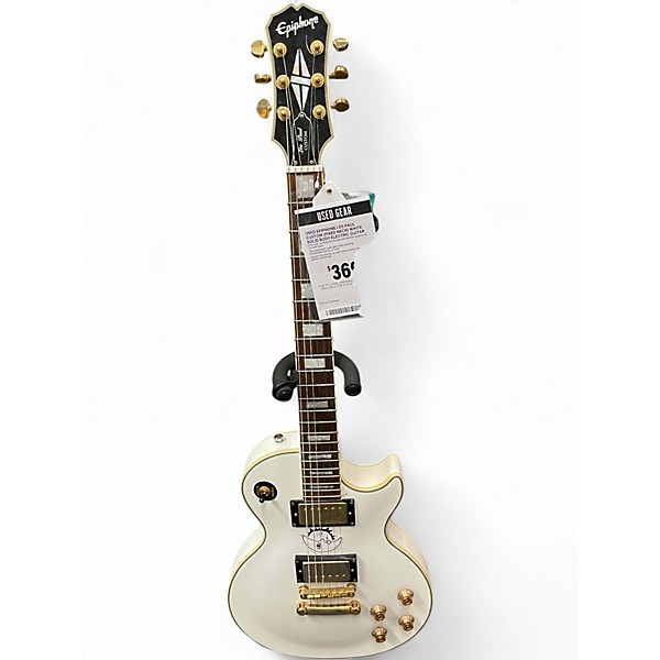 Used Epiphone Les Paul Custom (FIXED NECK( White Solid Body Electric Guitar