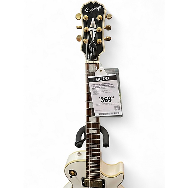 Used Epiphone Les Paul Custom (FIXED NECK( White Solid Body Electric Guitar