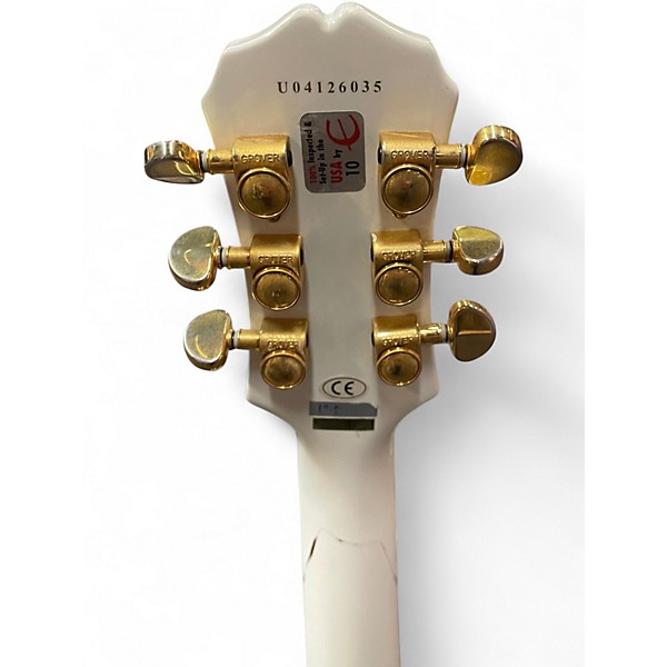 Used Epiphone Les Paul Custom (FIXED NECK( White Solid Body Electric Guitar