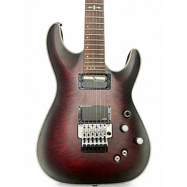 Used Schecter Guitar Research C1 Platinum Crimson Red Trans Solid Body Electric Guitar