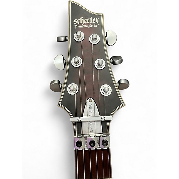 Used Schecter Guitar Research C1 Platinum Crimson Red Trans Solid Body Electric Guitar