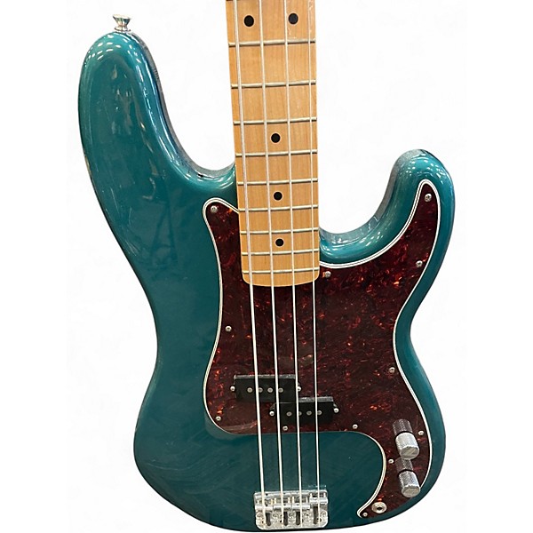 Used Fender Player Precision Bass Metallic Aqua Marine Electric Bass Guitar