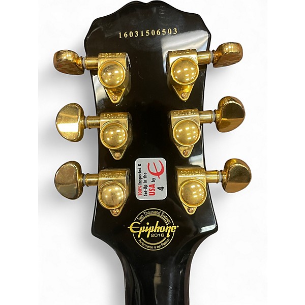 Used Epiphone Les Paul Custom Black Solid Body Electric Guitar