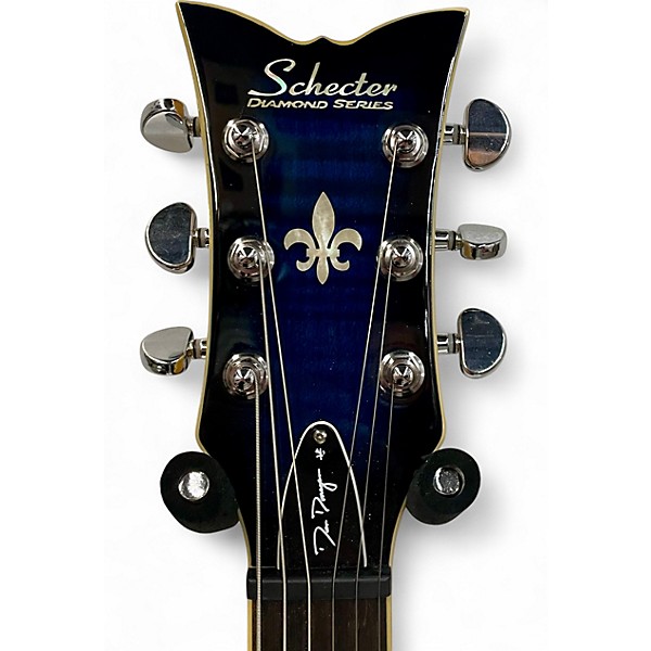 Used Schecter Guitar Research Dan Donegan Ultra Signature See-Thru Blue Solid Body Electric Guitar