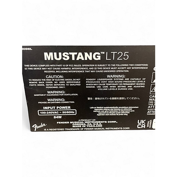 Used Fender Mustang LT25 25W 1x8 Guitar Combo Amp