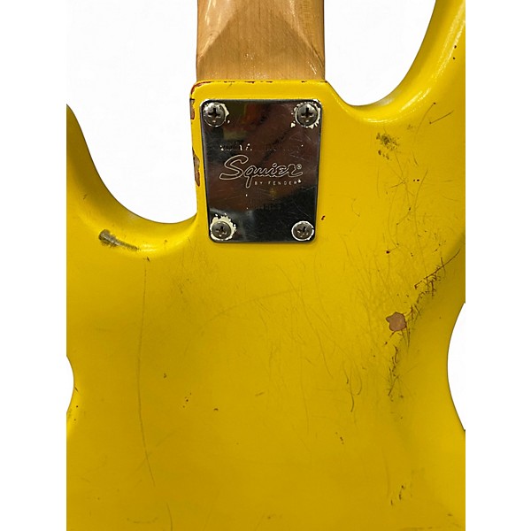Used Squier Precision Bass YELLOW Electric Bass Guitar