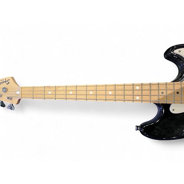 Used Squier Bronco Black and White Electric Bass Guitar