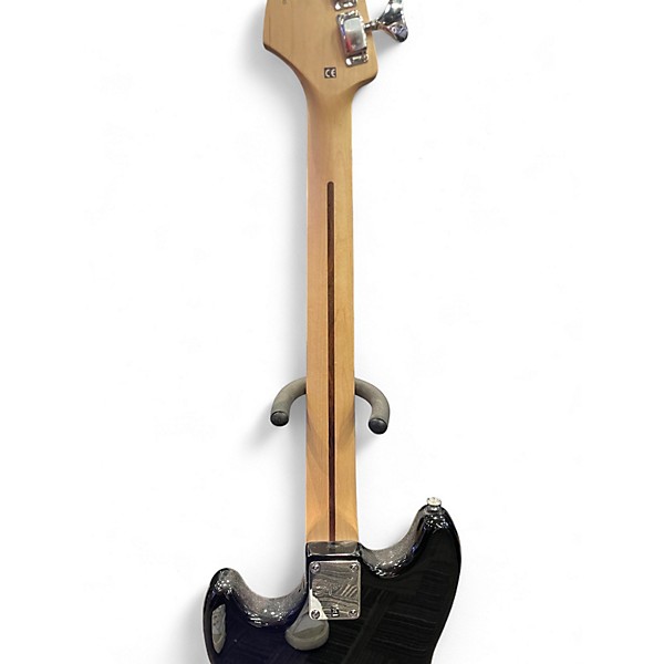 Used Squier Bronco Black and White Electric Bass Guitar