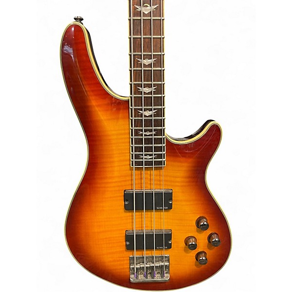 Used Schecter Guitar Research Omen Extreme 4 String 2 Color Sunburst Electric Bass Guitar