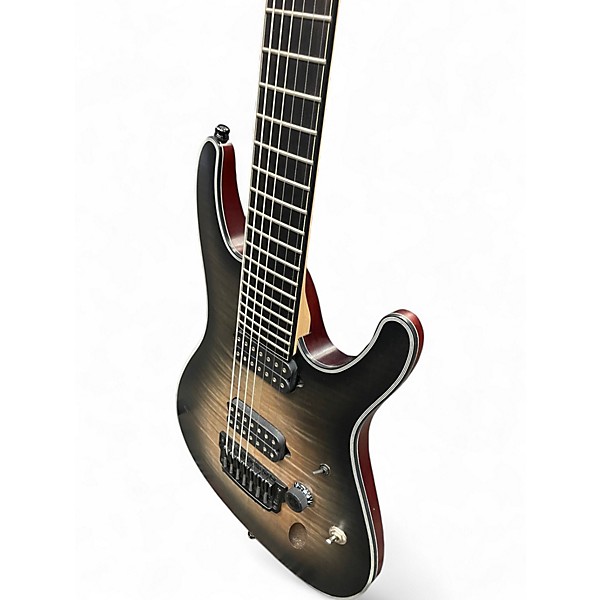 Used Ibanez six7fdfm Trans Black Solid Body Electric Guitar