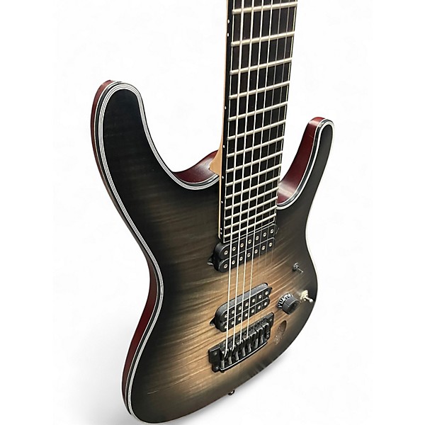 Used Ibanez six7fdfm Trans Black Solid Body Electric Guitar