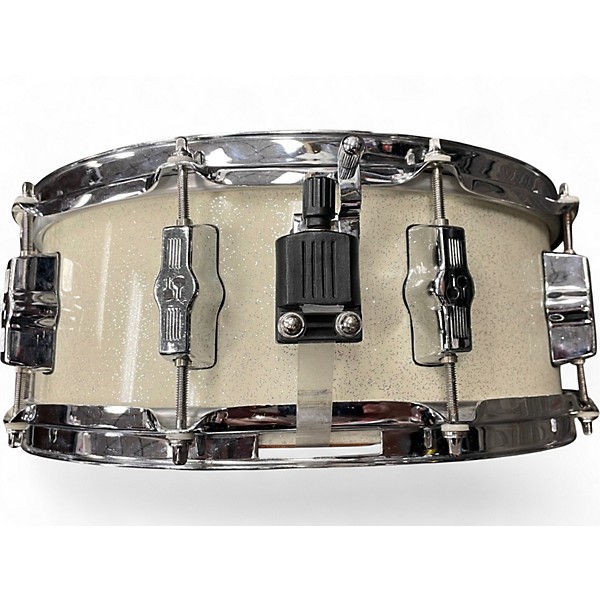 Used SONOR 14X5.5 FORCE 3003 SNARE White Sparkle Drum