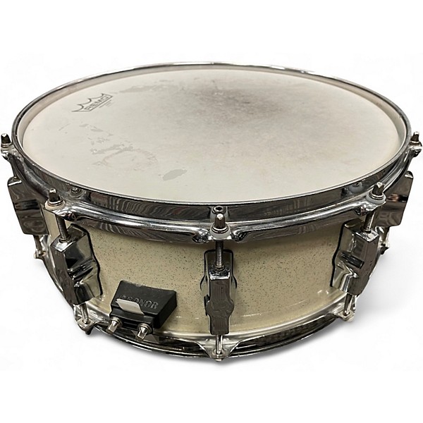 Used SONOR 14X5.5 FORCE 3003 SNARE White Sparkle Drum