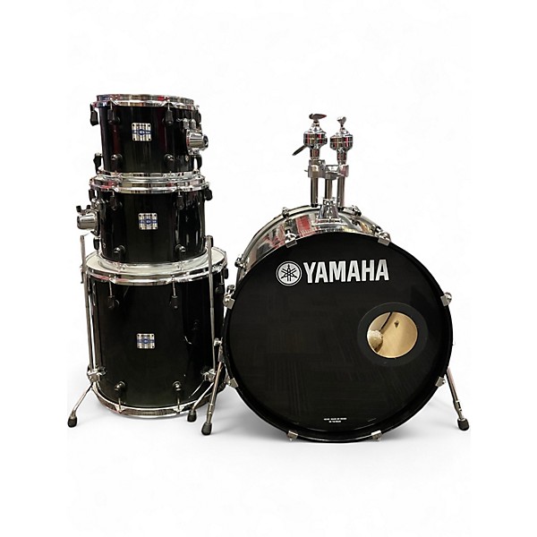 Used Yamaha 4 Piece Stage Custom Advantage Nouveau Black Drum Kit